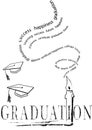 Graduation with mortar and candle.vector eps