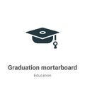 Graduation mortarboard vector icon on white background. Flat vector graduation mortarboard icon symbol sign from modern education