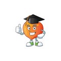 Graduation nectarine character mascot funny shape cartoon.