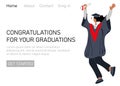 Graduation online web landing page. Congrats grad
