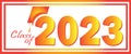 Graduation 2023 orange and yellow boxed logo