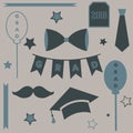Graduation Package. Two Thousand Eighteen. Paper Background with transparent bubbles