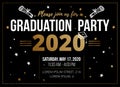 Graduation party design template on black