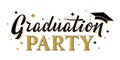 Graduation party greeting sign. Graduate label Royalty Free Stock Photo