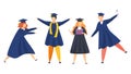 Graduation party. Group of fun people, young students Royalty Free Stock Photo