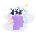 Graduation party. Group of fun people, young students Royalty Free Stock Photo