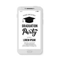 Graduation party invitation for smartphone. Electronic email or text graduation party invite. Graduation celebration announcement