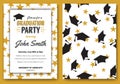 Graduation party vector template invitation Royalty Free Stock Photo