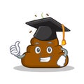 Graduation Poop emoticon character cartoon