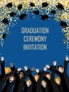 Graduation poster with happy graduates Royalty Free Stock Photo