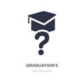 graduation's questions icon on white background. Simple element illustration from Other concept