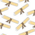 Graduation seamless hand drawn Pattern. Cute design. Vector Illustration