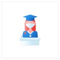 Graduation speech flat icon
