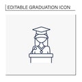 Graduation speech line icon