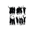 Graduation Student Activity Silhouettes