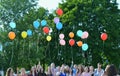 Graduation students city of Minsk with balloons