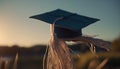 Graduation success tassel, cap, diploma, achievement, celebration generated by AI