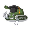 Graduation tank character cartoon style Royalty Free Stock Photo