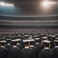graduation time, a students at the graduation ceremony with graduation hat and toga Royalty Free Stock Photo