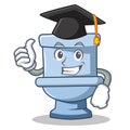 Graduation toilet character cartoon style Royalty Free Stock Photo