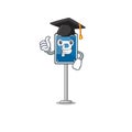 Graduation toy parking sign on character table Royalty Free Stock Photo