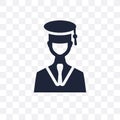Graduation transparent icon. Graduation symbol design from Online learning collection. Simple element vector illustration. Can be
