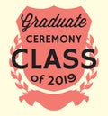 Graduation vector Class of 2019 Congrats grad Congratulations Graduate Royalty Free Stock Photo