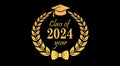 Graduation vector sign, senior class of 2024 year Royalty Free Stock Photo