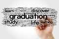 GRADUATION word cloud with marker, education concept background