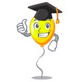 Graduation yellow balloon air in flying cartoon