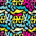 Graffiti abstract seamless pattern grunge effect vector illustration Royalty Free Stock Photo
