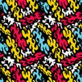 Graffiti abstract seamless pattern grunge effect vector illustration Royalty Free Stock Photo