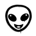 Graffiti alien sprayed in black over white Royalty Free Stock Photo