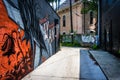 Graffiti in an alley in Little Five Points, Atlanta, Georgia. Royalty Free Stock Photo