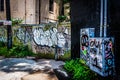 Graffiti in an alley in Little Five Points, Atlanta, Georgia. Royalty Free Stock Photo