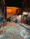 Graffiti Alley at night in Baltimore, Maryland Royalty Free Stock Photo