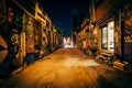 Graffiti Alley at night, in the Fashion District of Toronto, Ont Royalty Free Stock Photo