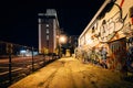 Graffiti Alley at night, in the Station North District, of Baltimore, Maryland. Royalty Free Stock Photo