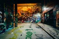 Graffiti Alley at night, in the Station North District, of Baltimore, Maryland. Royalty Free Stock Photo