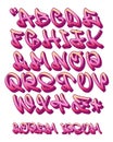 Graffiti alphabet 3D- Hand written - Vector font