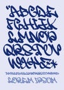 Graffiti alphabet- Hand written - Vector font Royalty Free Stock Photo