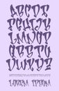 Graffiti alphabet- Hand written - Vector font Royalty Free Stock Photo
