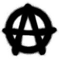 Graffiti anarchy icon sprayed in black on white Royalty Free Stock Photo