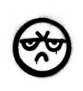 Graffiti angry icon sprayed in black over white Royalty Free Stock Photo