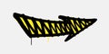 Graffiti arrow directed to the right with drips of paint. Vector illustration