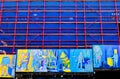 Graffiti Art and Blue Cladding on Sydney CBD Construction Site, Australia