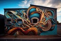 graffiti art featuring intricate patterns and designs, resembling artwork in its own right