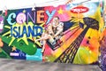 Graffiti art getaway park coney island new york Royalty Free Stock Photo