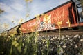 Rail Car Art in Warman, Saskatchewan, Canada Royalty Free Stock Photo