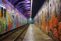 graffiti art on subway tunnel walls